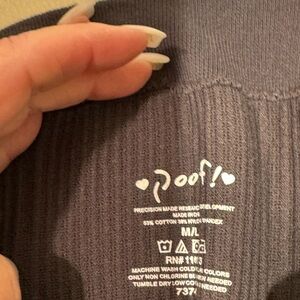 Poof! Charcoal Ribbed Knit Top